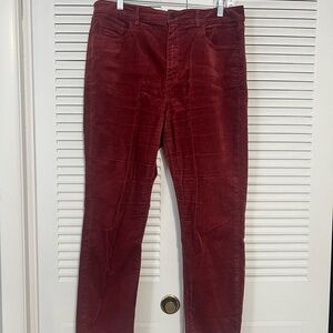 LOFT Burgundy Corduroy Straight Leg Pants